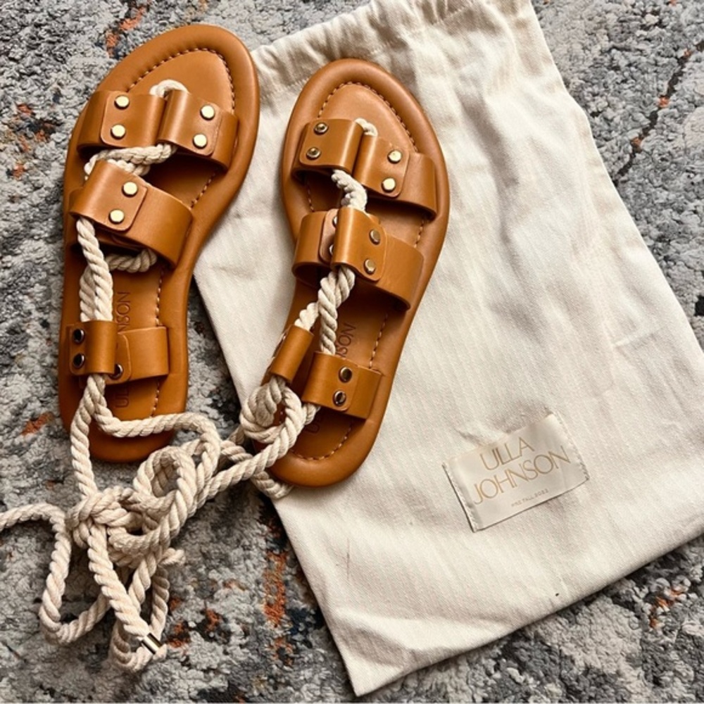 ULLA JOHNSON Eva Rope Sandals Caramel size 35‎ NWOT